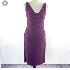 Ralph Lauren eggplant sleeveless ruched dress